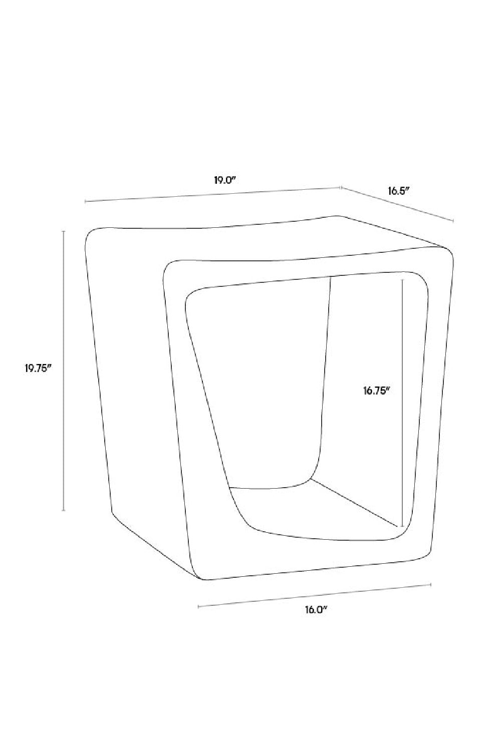 Gray Asymmetrical Indoor/Outdoor End Table by Splendido Darwin Side Table, alternate view 6