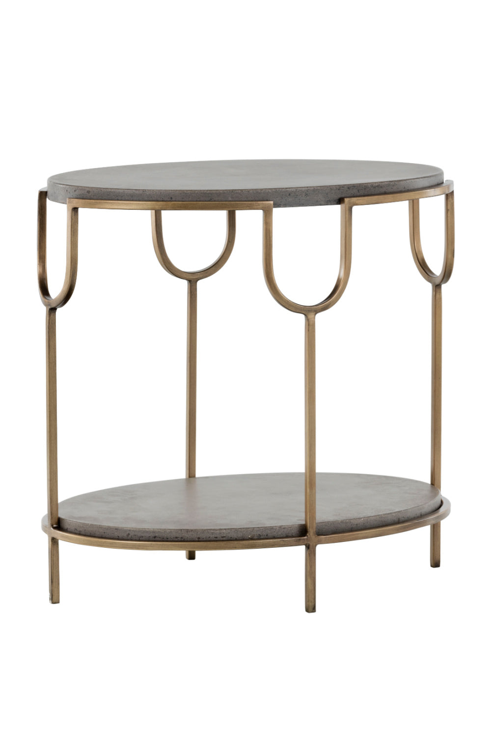 Oval Gray Concrete Side Table by Splendido Arya