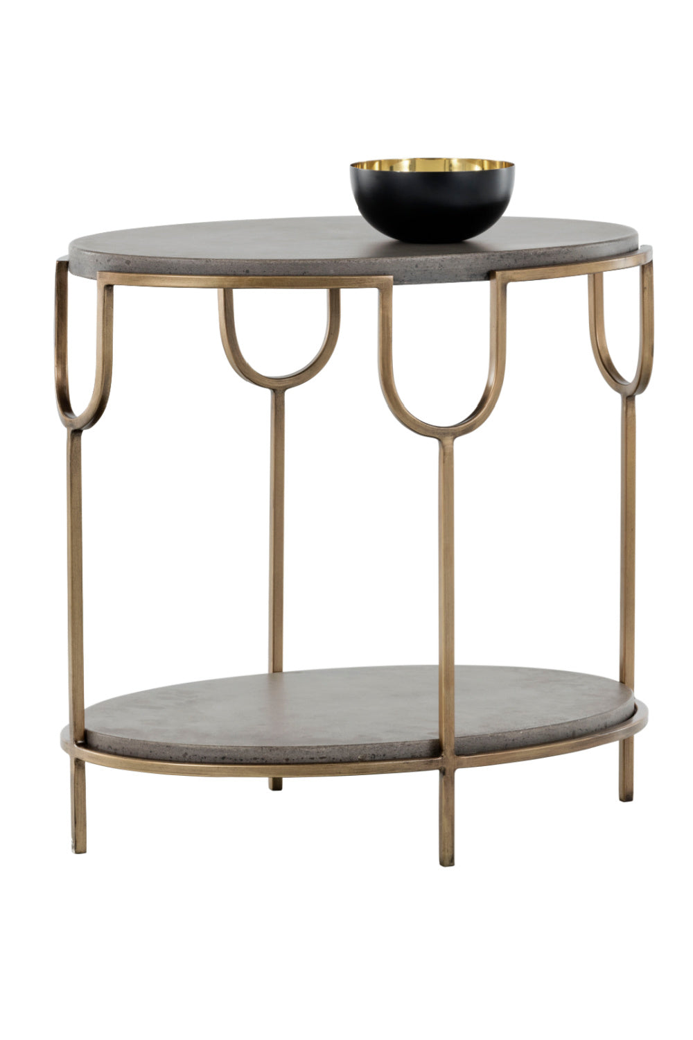 Oval Gray Concrete Side Table by Splendido Arya, alternate view 3