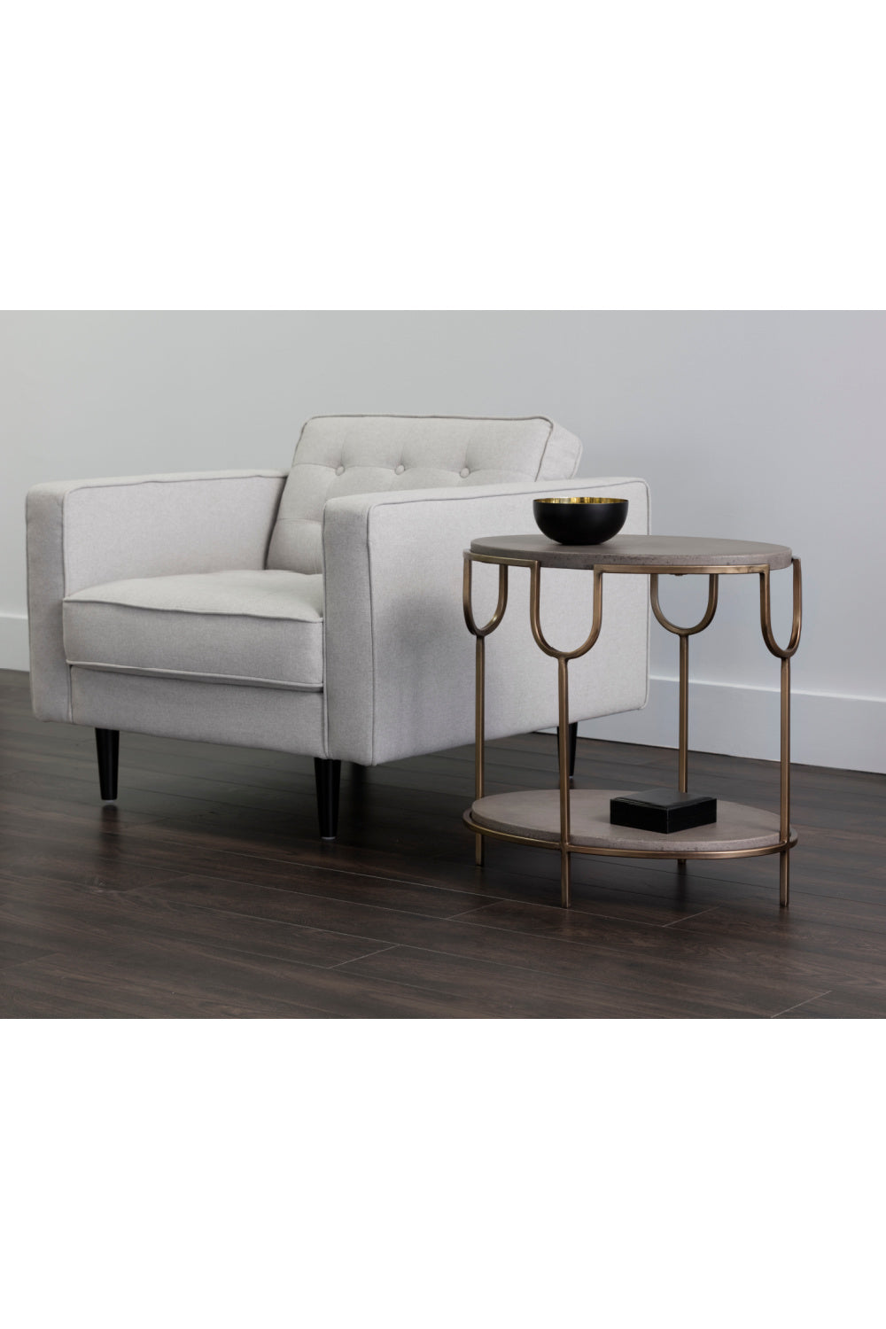 Oval Gray Concrete Side Table by Splendido Arya, alternate view 7