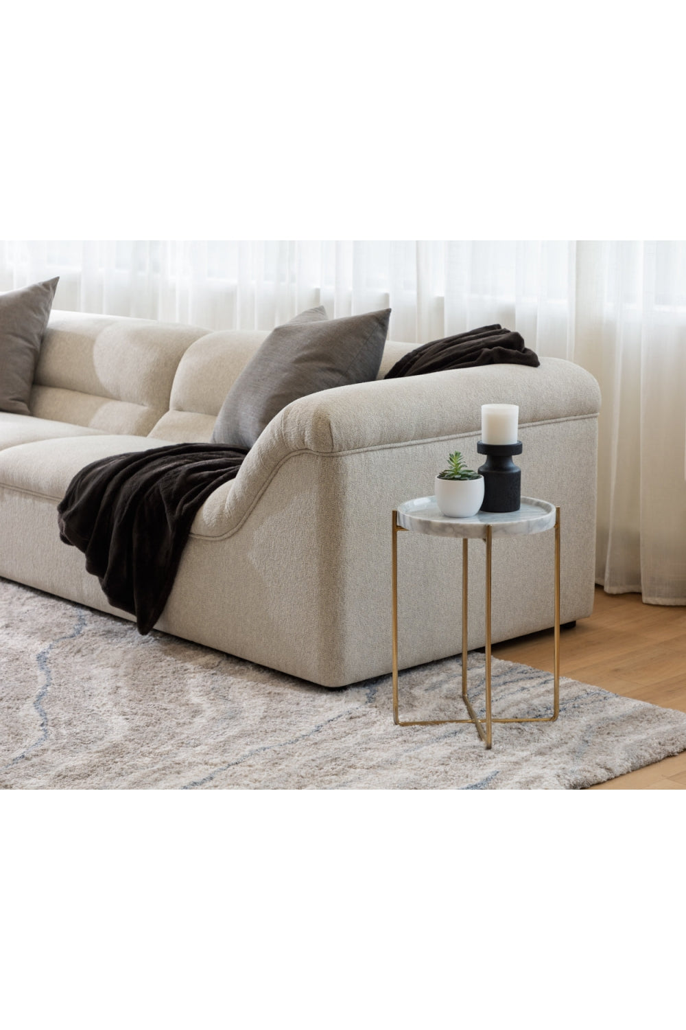 White Marble End Table by Splendido Liv Side Table, alternate view 9