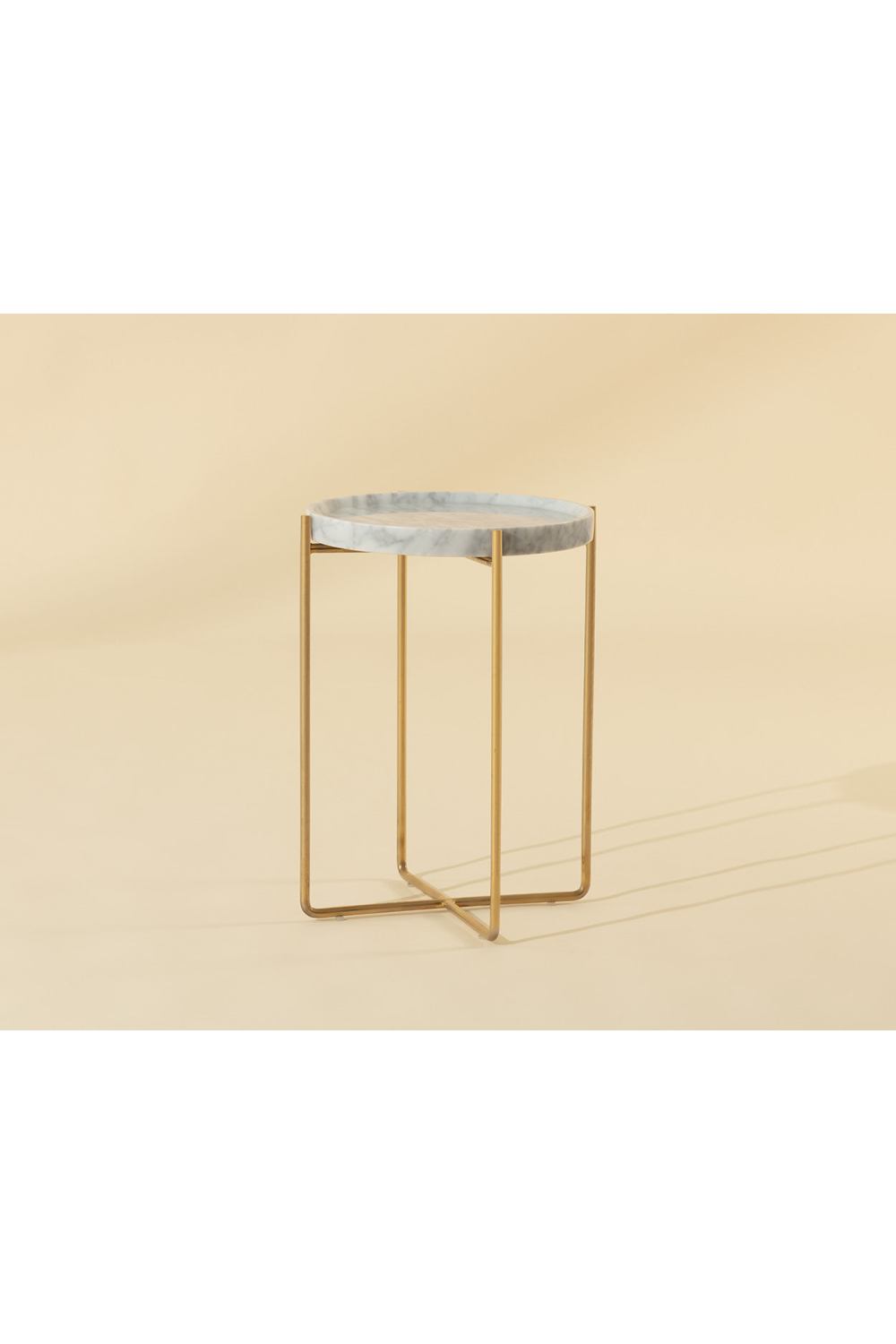 White Marble End Table by Splendido Liv Side Table, alternate view 5