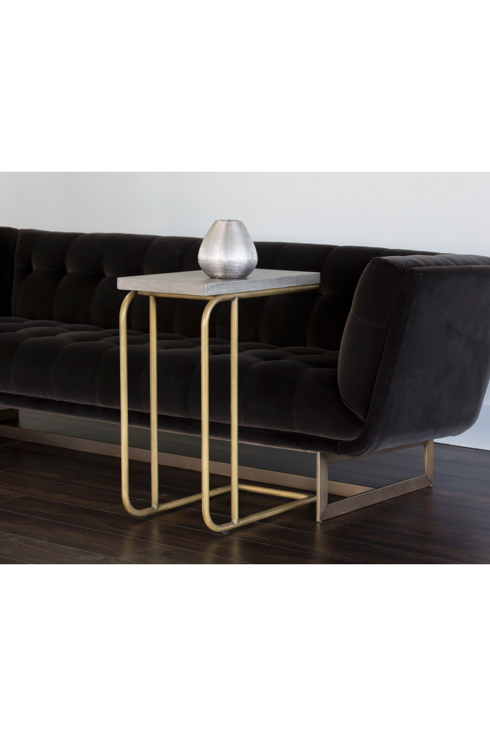 Gray Concrete C-Shaped End Table by Splendido Lucius Side Table, alternate view 8
