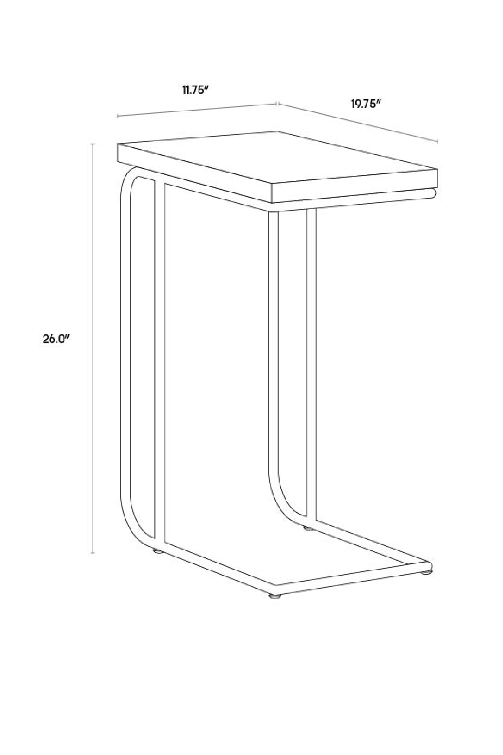 Gray Concrete C-Shaped End Table | Splendido Lucius