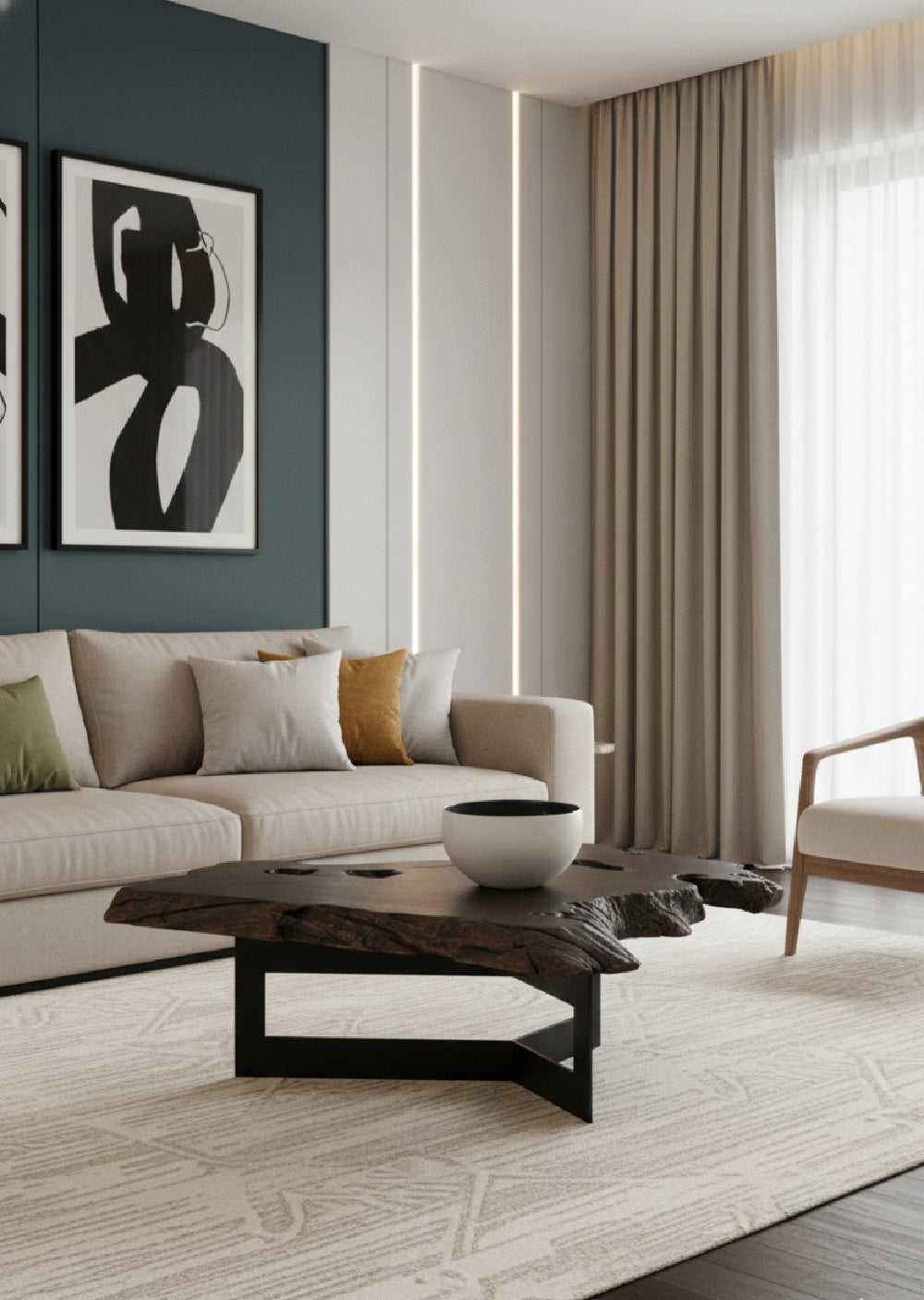 Modern European furniture - Black Teak Root Coffee Table - www.oroa.com