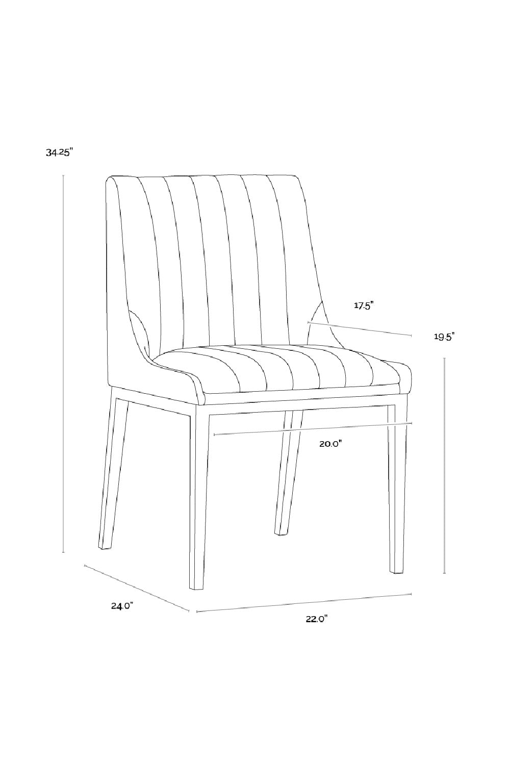 Vertical Stitched Dining Chairs (2) by Splendido Halden, alternate view 9