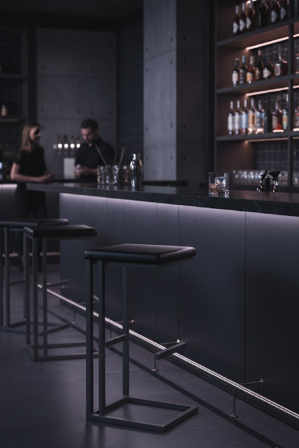 Leather Look Cantilevered Bar Stool by Splendido Boone Barstool, alternate view 7
