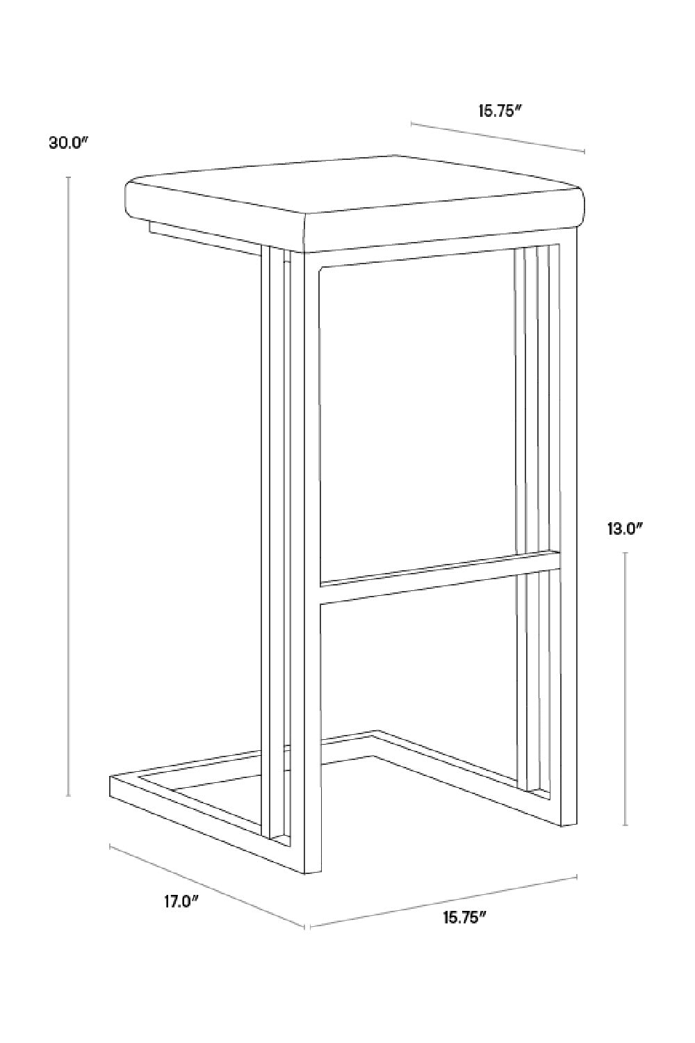 Leather Look Cantilevered Bar Stool by Splendido Boone Barstool, alternate view 13