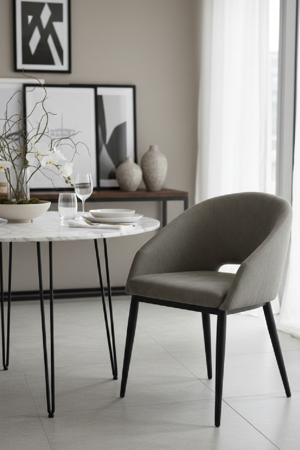 Cutout-Back Dining Amchair by Splendido Thatcher Dining Chair, alternate view 2