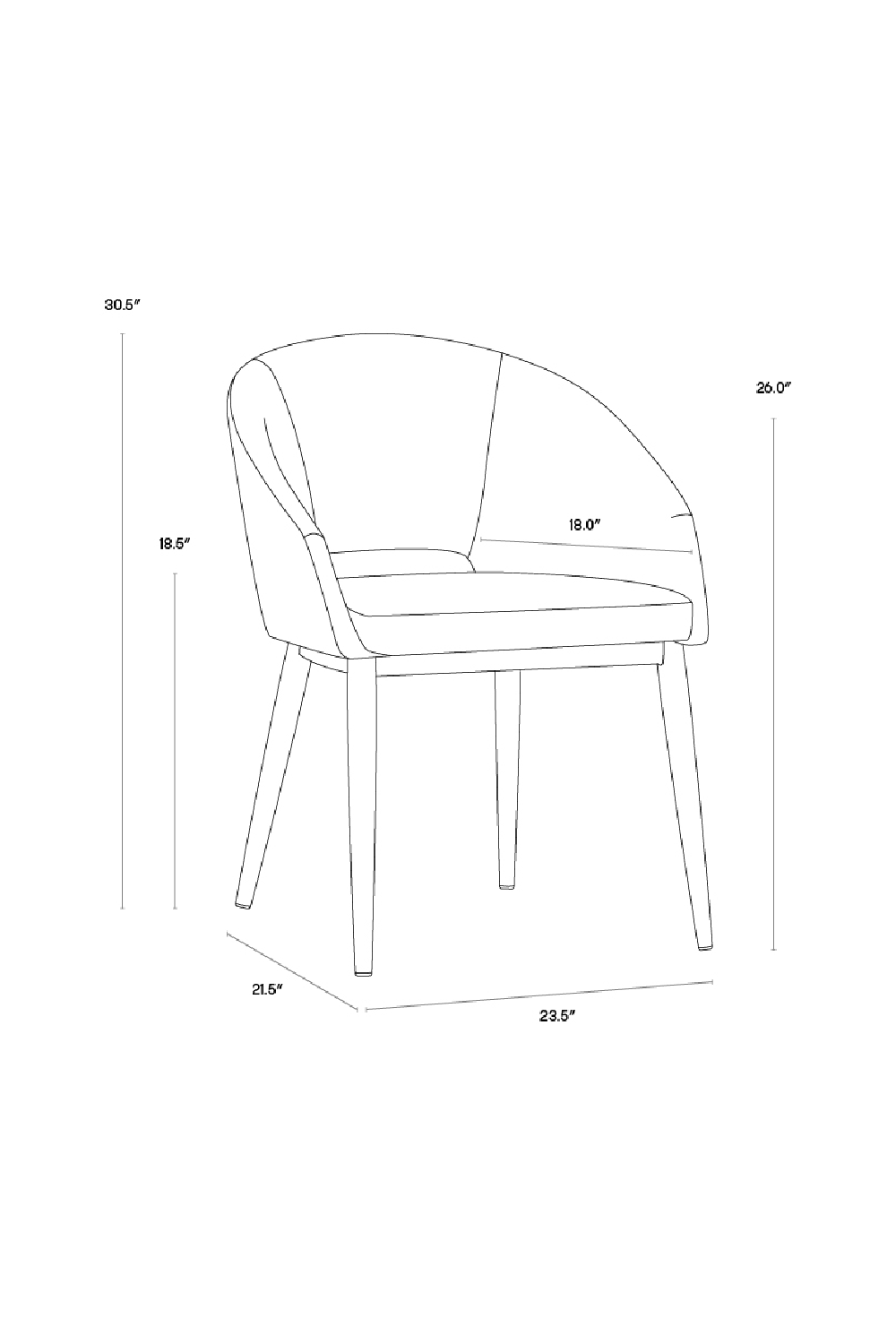Cutout-Back Dining Amchair by Splendido Thatcher Dining Chair, alternate view 9
