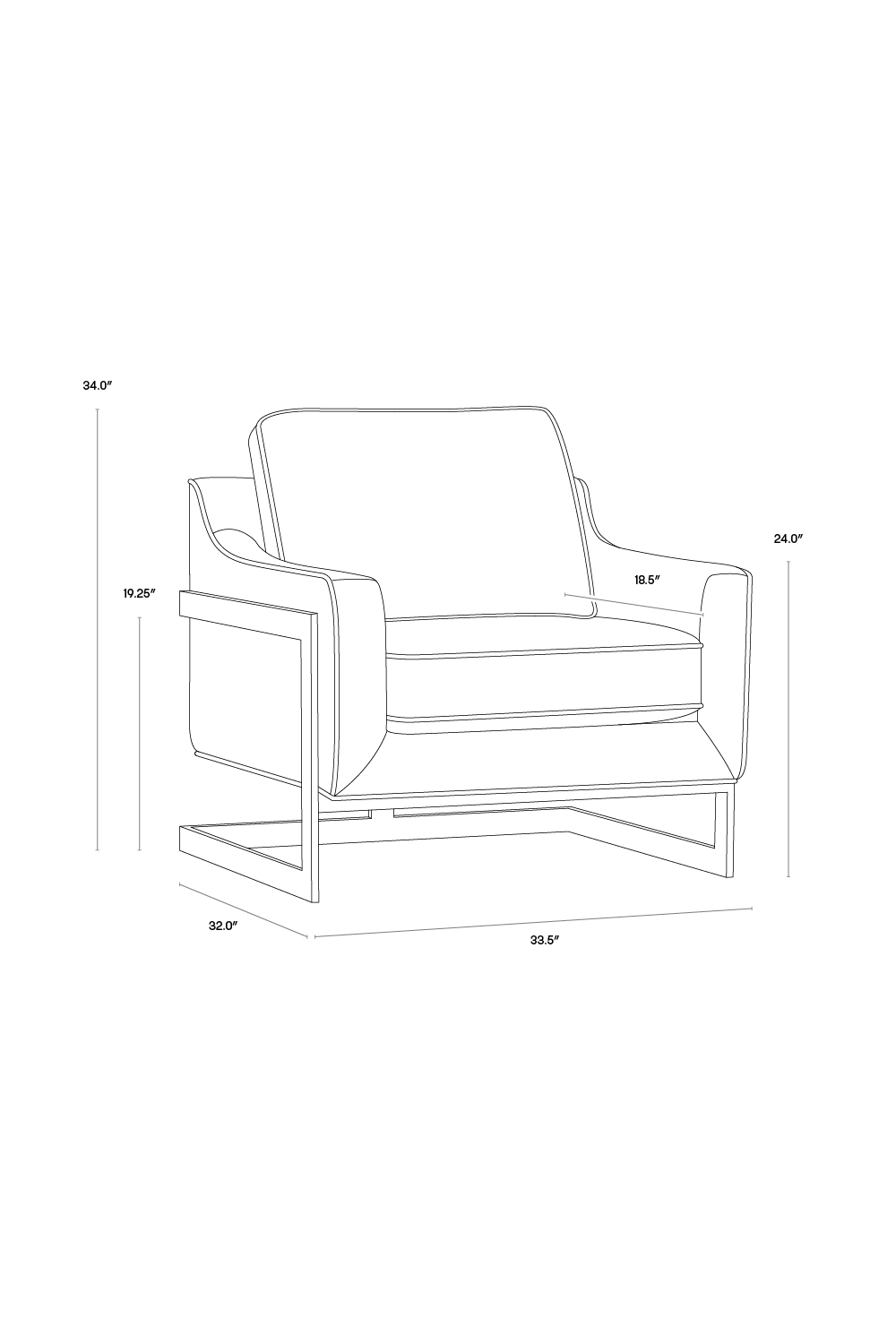 Bronze Frame Cantilevered Lounge Chair by Splendido Kalmin Accent Chair, alternate view 17