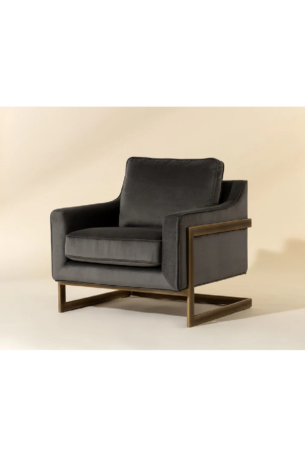 Bronze Frame Cantilevered Lounge Chair by Splendido Kalmin Accent Chair, alternate view 20