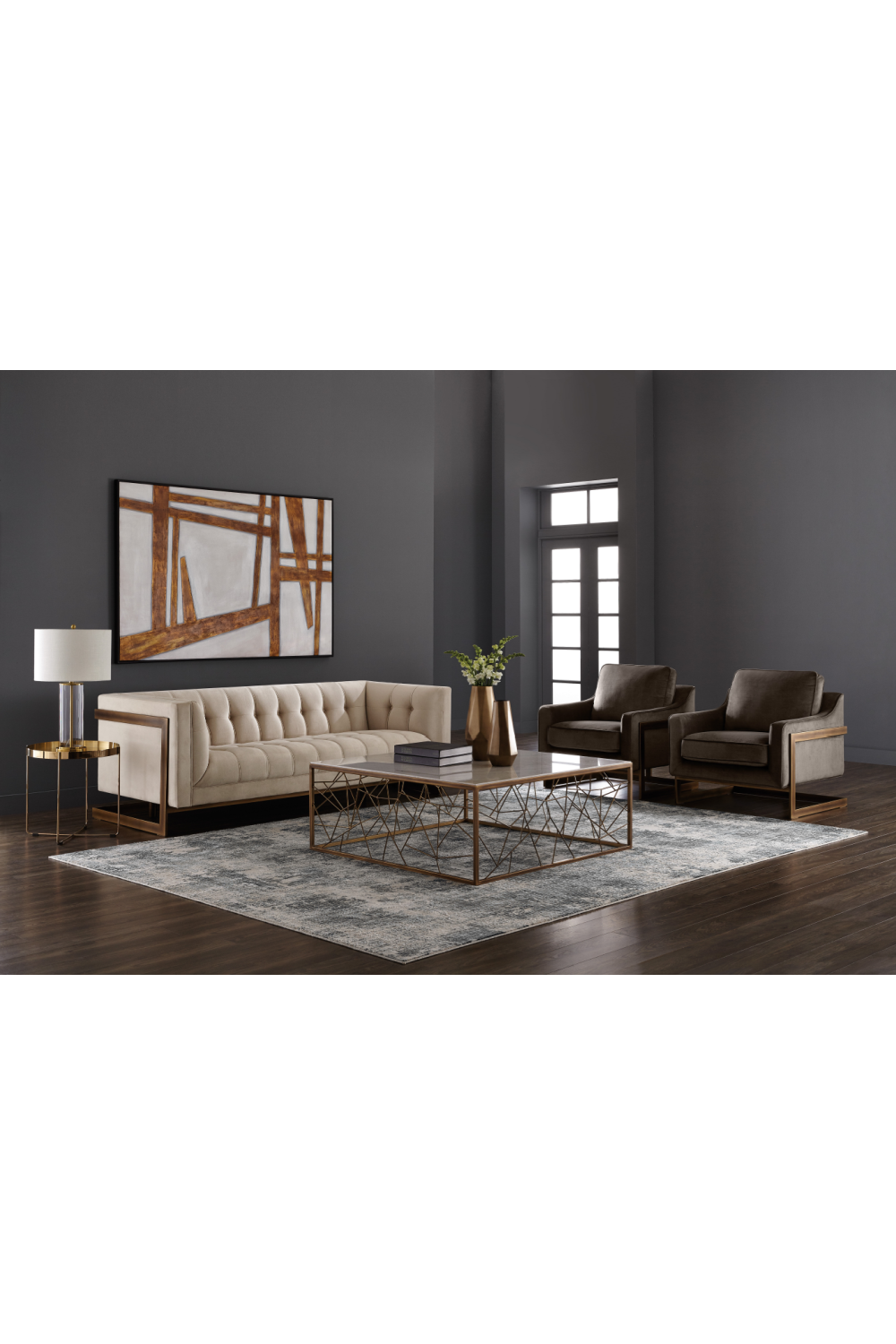 Bronze Frame Cantilevered Lounge Chair by Splendido Kalmin Accent Chair, alternate view 22