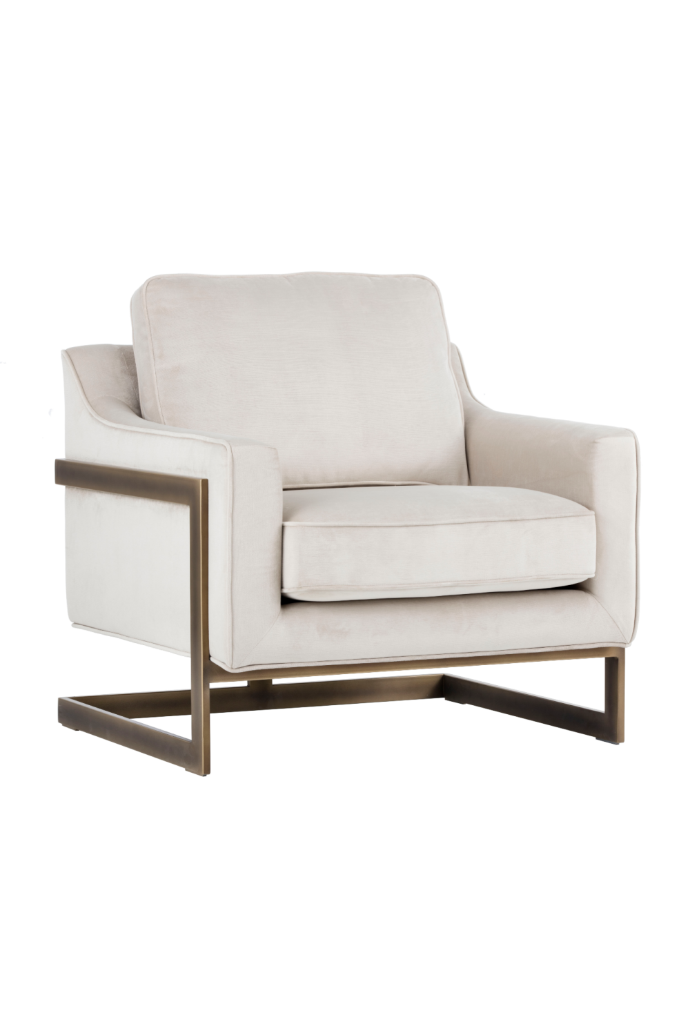 Bronze Frame Cantilevered Lounge Chair by Splendido Kalmin Accent Chair