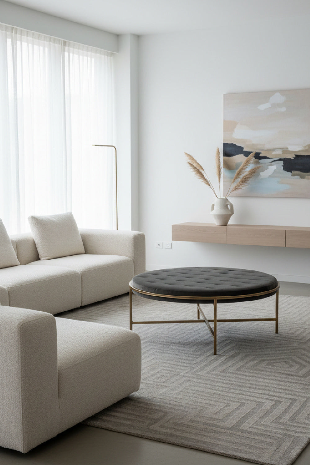 Metal Frame Upholstered Ottoman by Splendido Ethel, alternate view 8