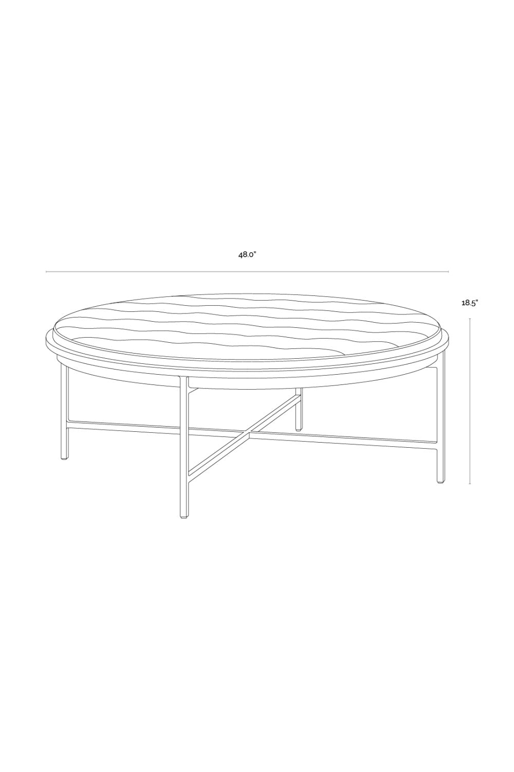 Metal Frame Upholstered Ottoman by Splendido Ethel, alternate view 6