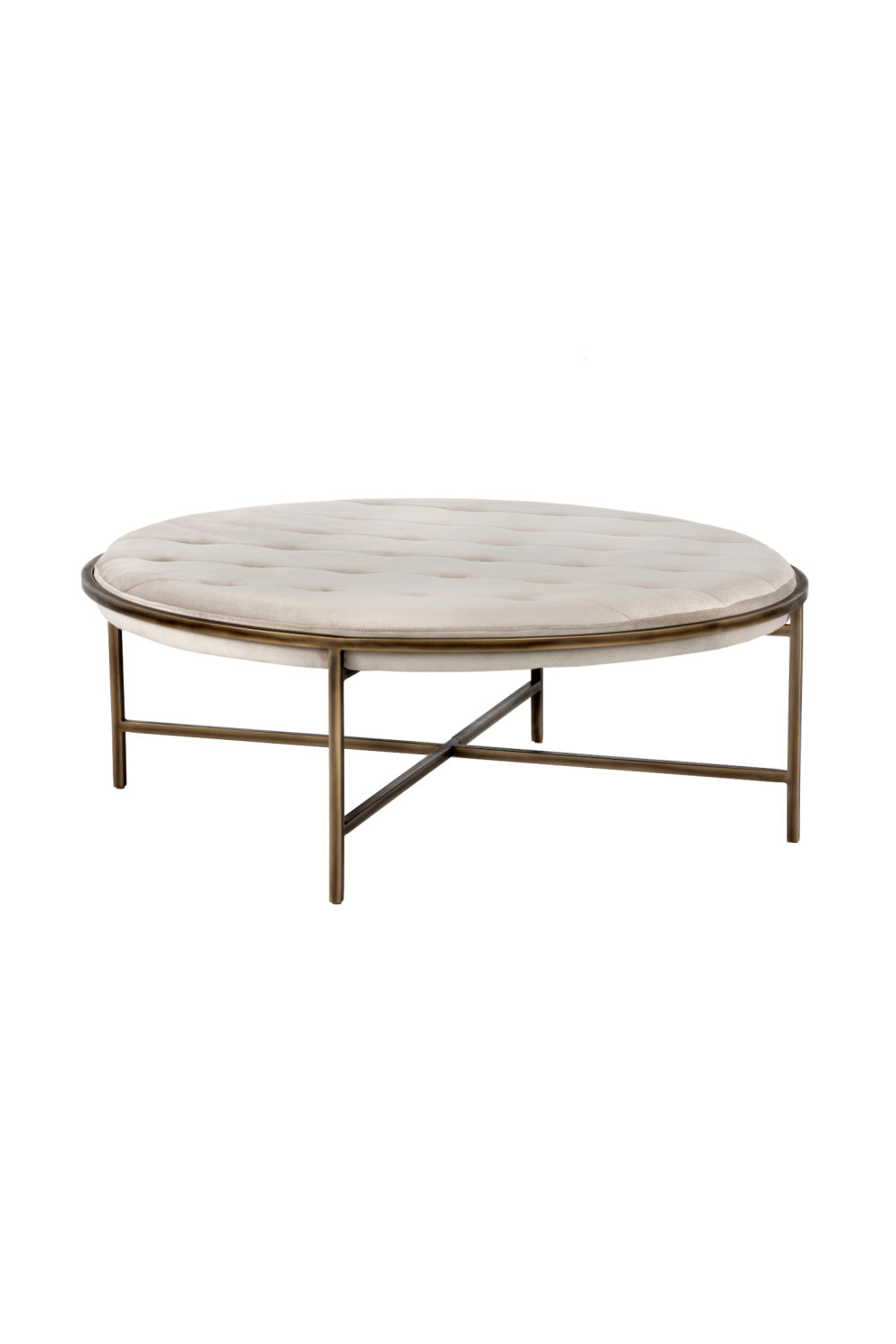 Metal Frame Upholstered Ottoman by Splendido Ethel