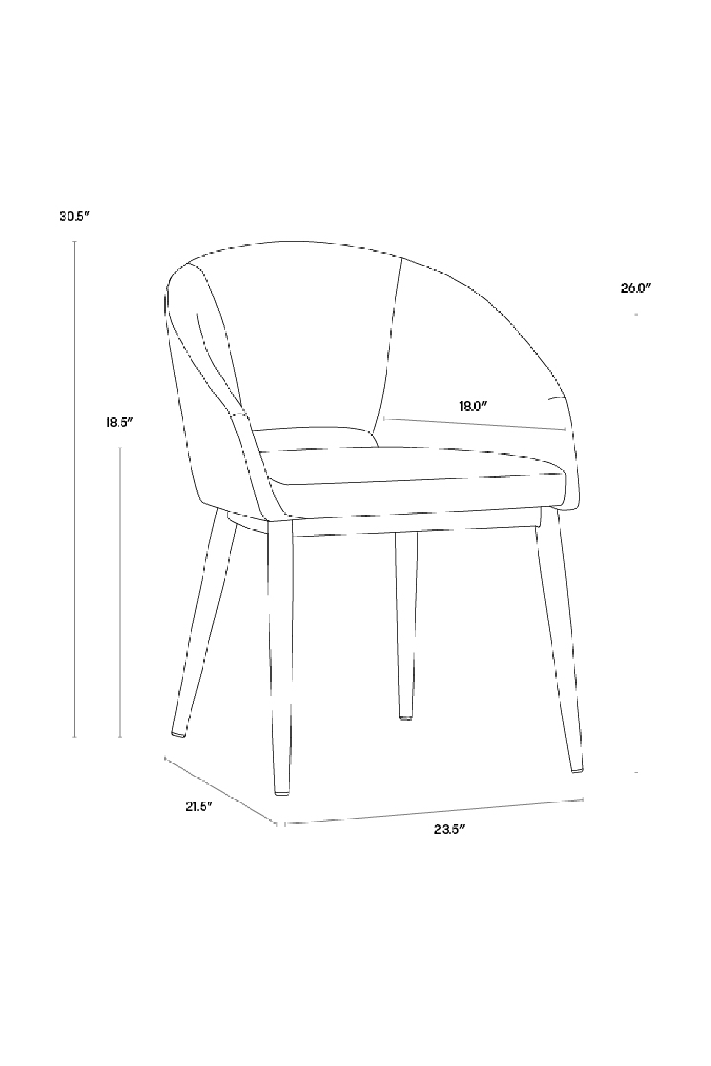 Gold Frame Barrel Dining Chair by Splendido Thatcher, alternate view 11