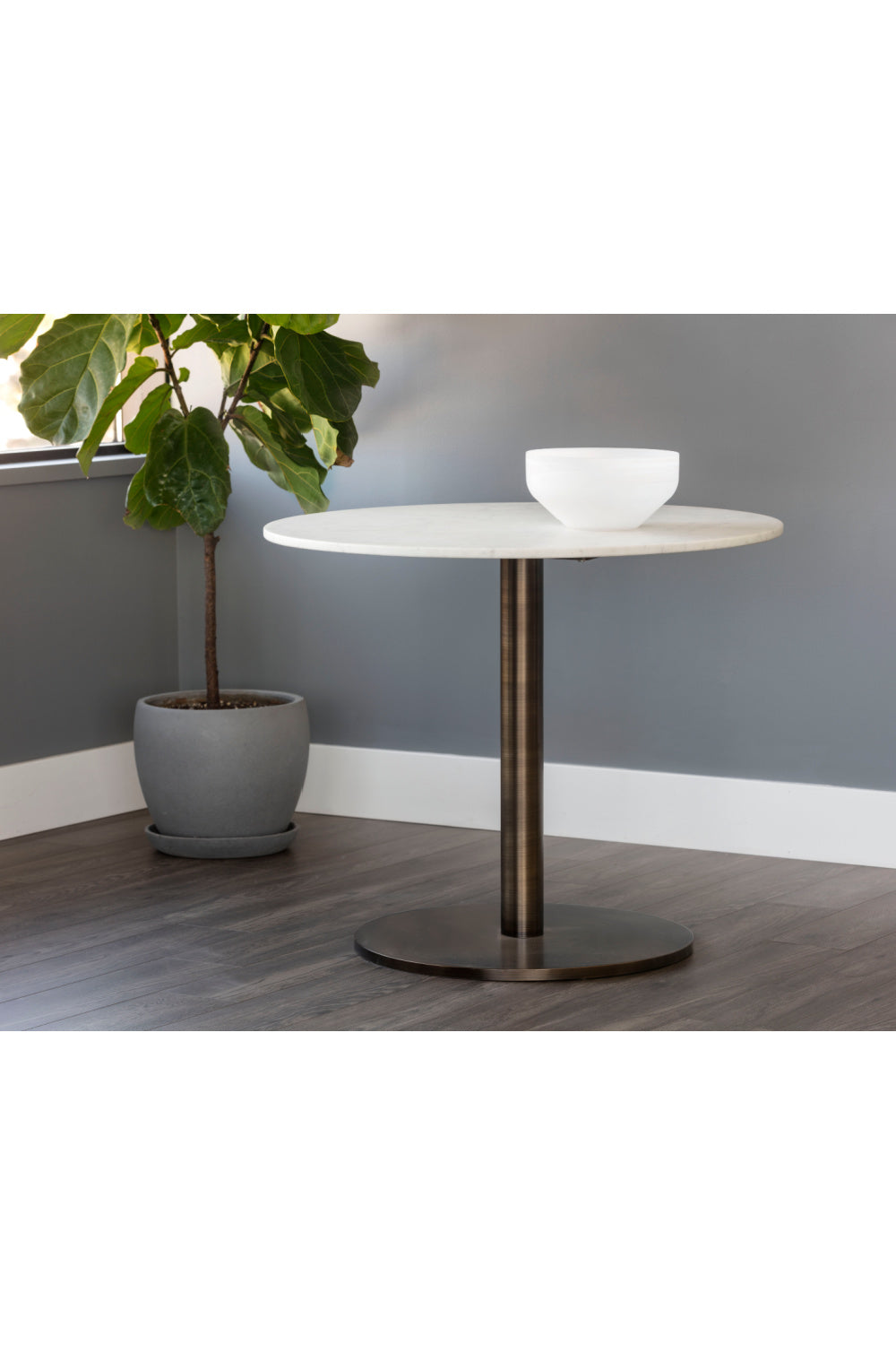 Round Carrara Marble Bistro Table by Splendido Enco Dining Table, alternate view 6