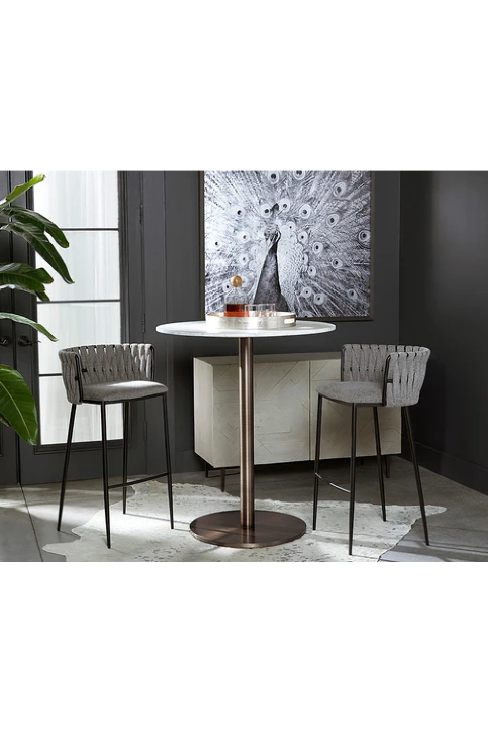 Round White Marble Bar Table by Splendido Enco Dining Table, alternate view 5