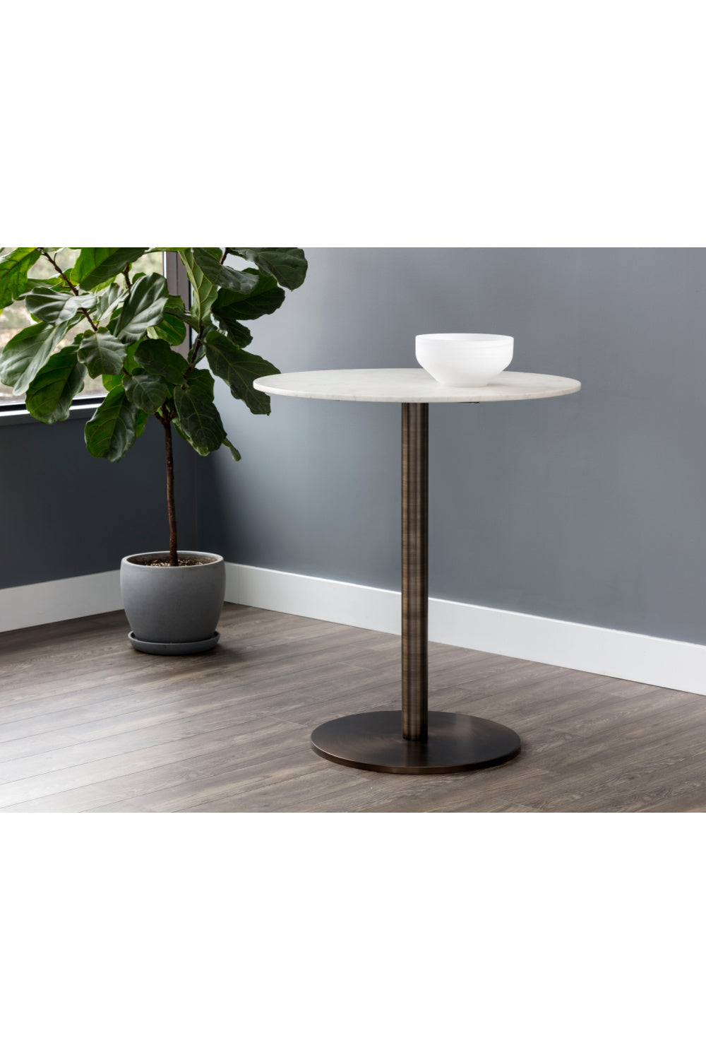 Round White Marble Bar Table by Splendido Enco Dining Table, alternate view 6