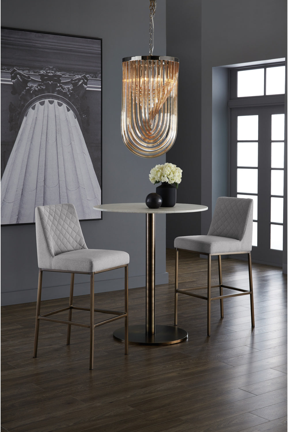 Round White Marble Bar Table by Splendido Enco Dining Table, alternate view 2