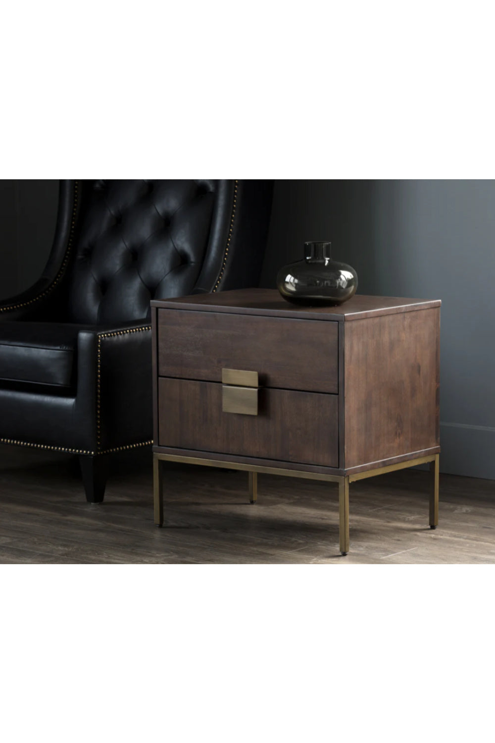 Acacia Wood 2-Drawer Nightstand by Splendido Jade, alternate view 16