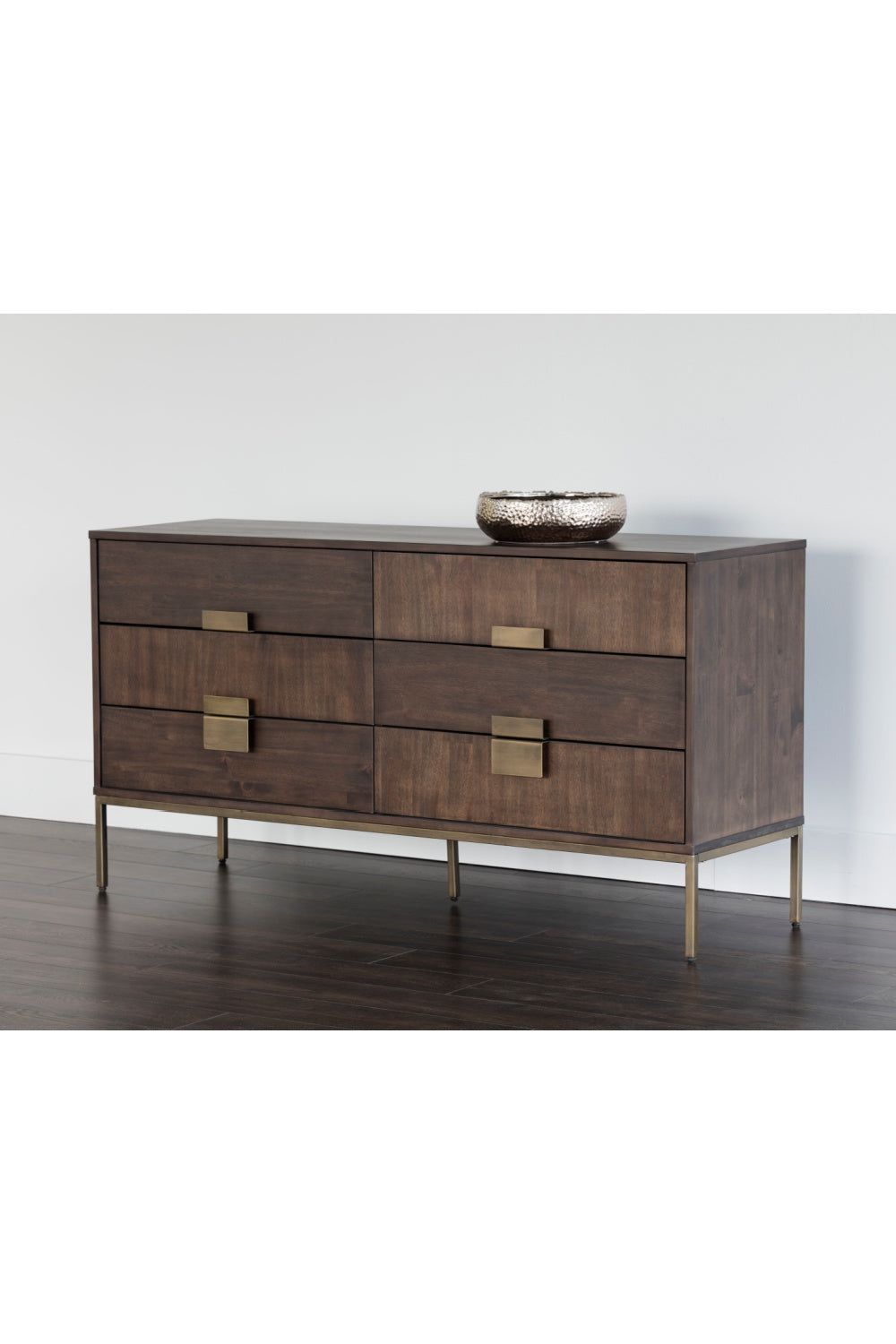 Dark Acacia Veneer 6-Drawer Dresser by Splendido Jade, alternate view 6