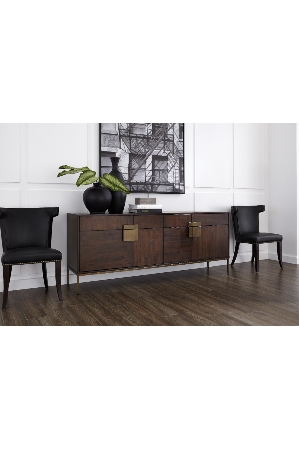 Brown Wooden 4-Drawer Sideboard by Splendido Jade, alternate view 6