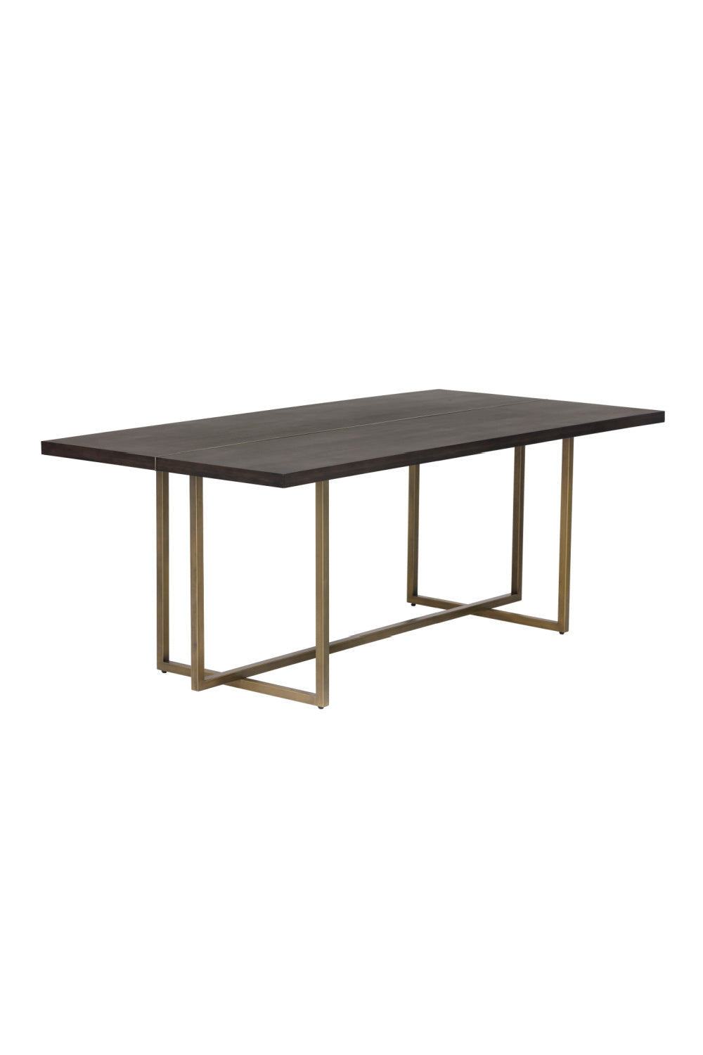 Contemporary Wood & Brass Dining Table by Splendido Jade