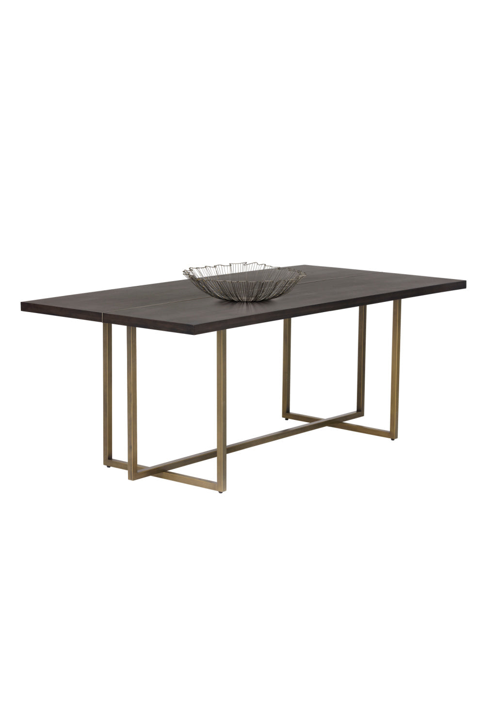 Contemporary Wood & Brass Dining Table by Splendido Jade, alternate view 3
