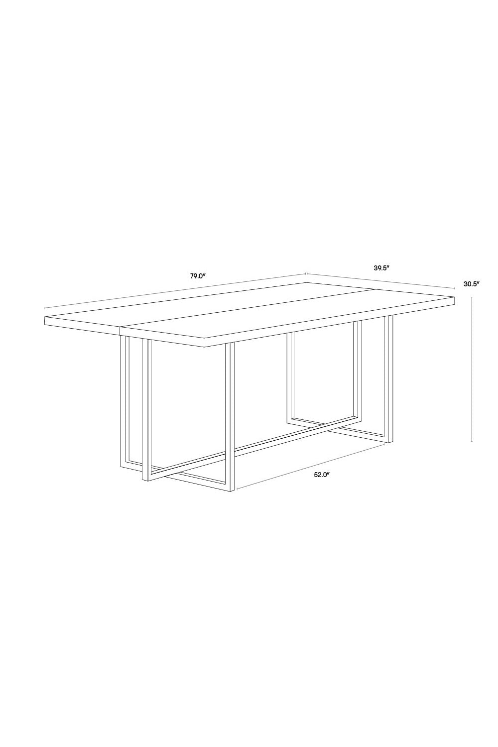 Contemporary Wood & Brass Dining Table by Splendido Jade, alternate view 6