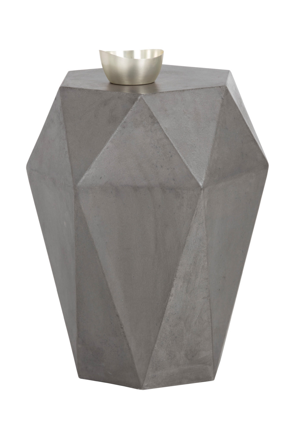 Gray Faceted Indoor/Outdoor End Table by Splendido Constance Side Table, alternate view 3