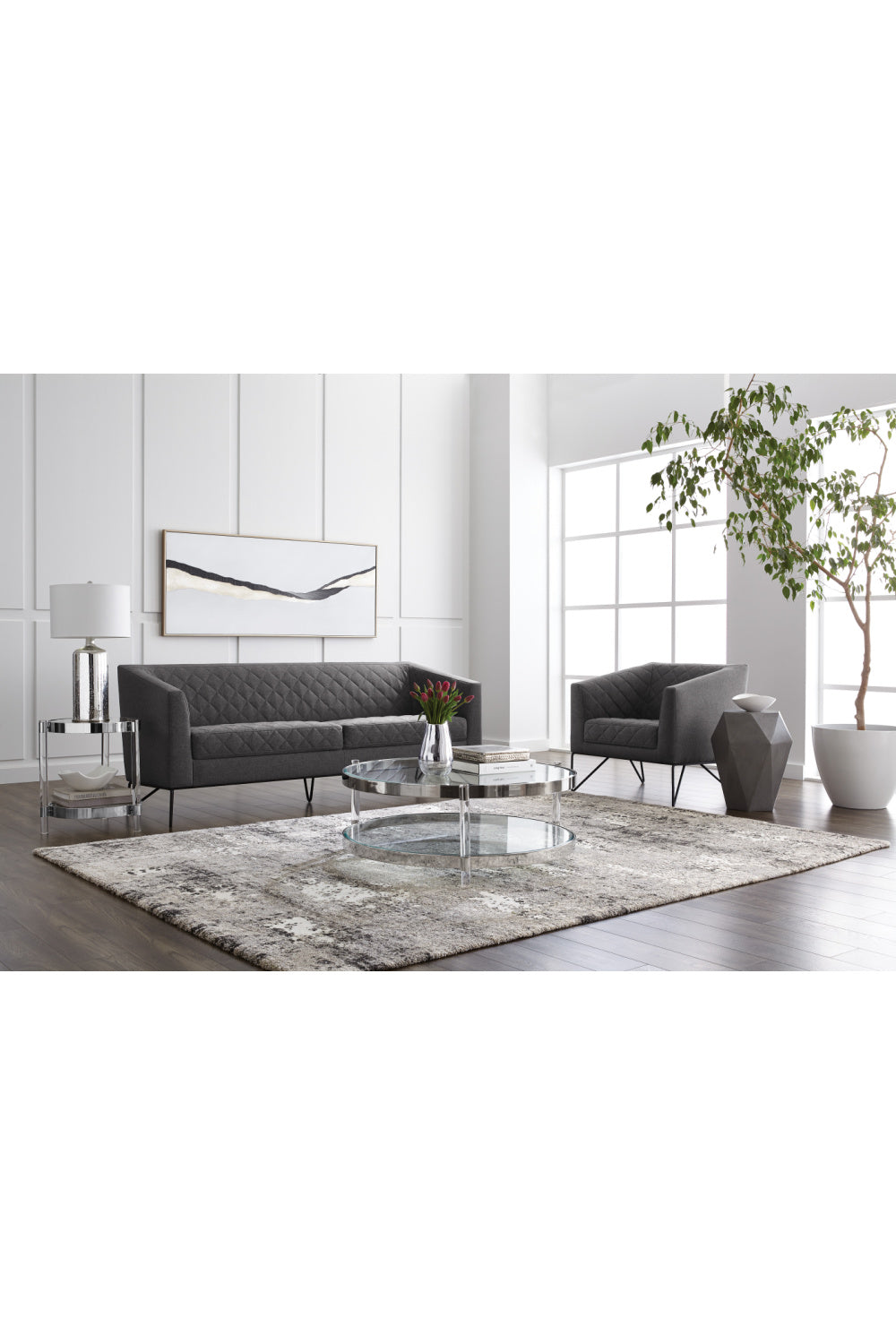 Gray Faceted Indoor/Outdoor End Table by Splendido Constance Side Table, alternate view 8
