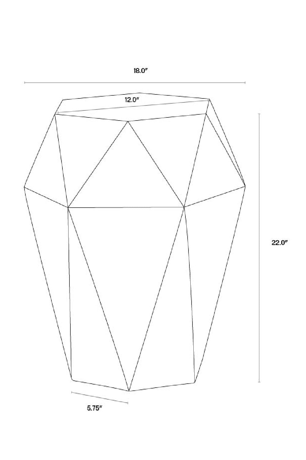 Gray Faceted Indoor/Outdoor End Table by Splendido Constance Side Table, alternate view 9