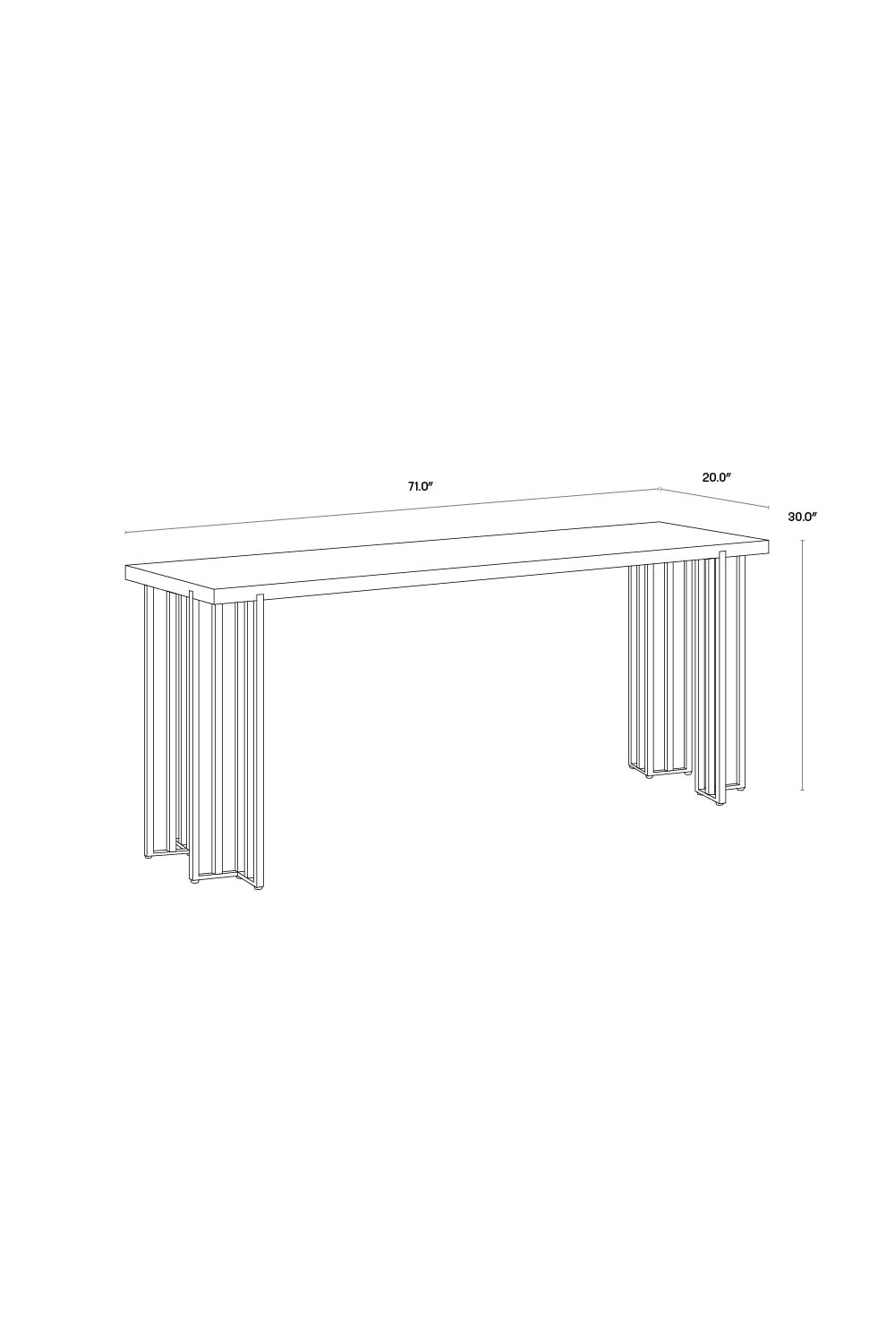 Brown Oak Console Table by Splendido Alto, alternate view 5