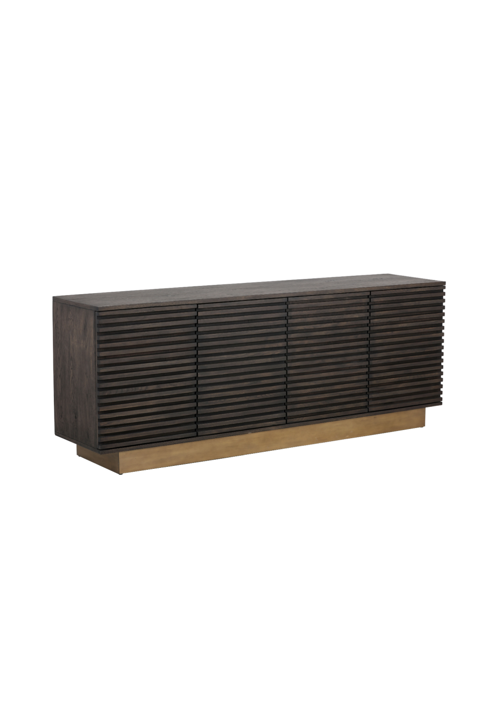 Brown Oak Fluted 4-Door Sideboard by Splendido Paris
