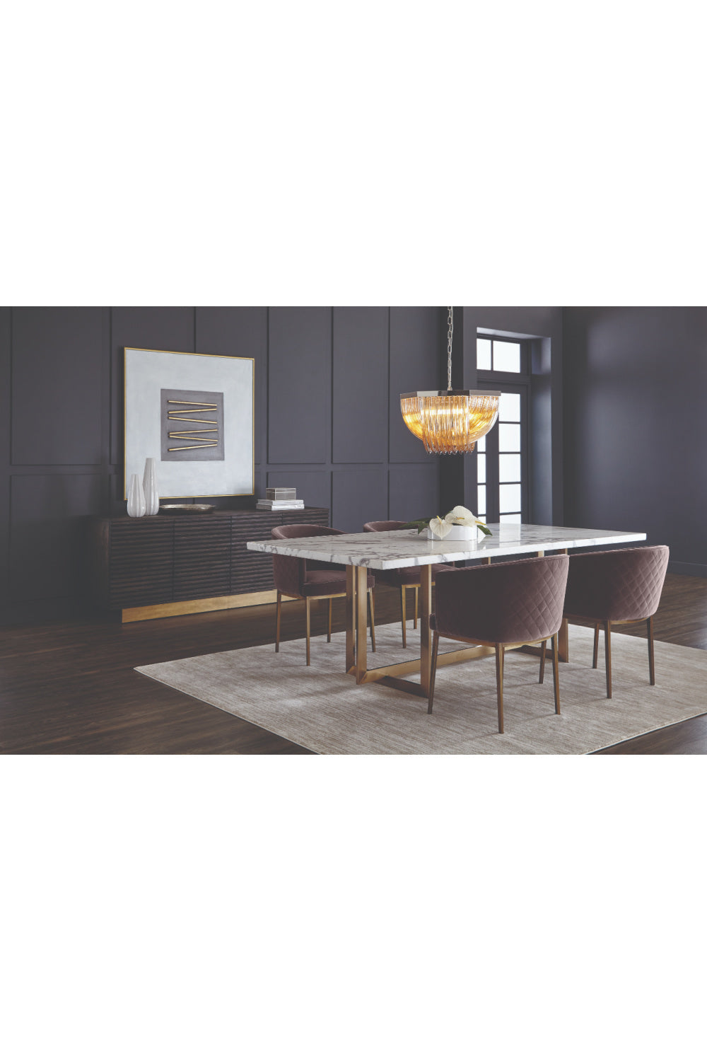Brown Oak Fluted 4-Door Sideboard by Splendido Paris, alternate view 8