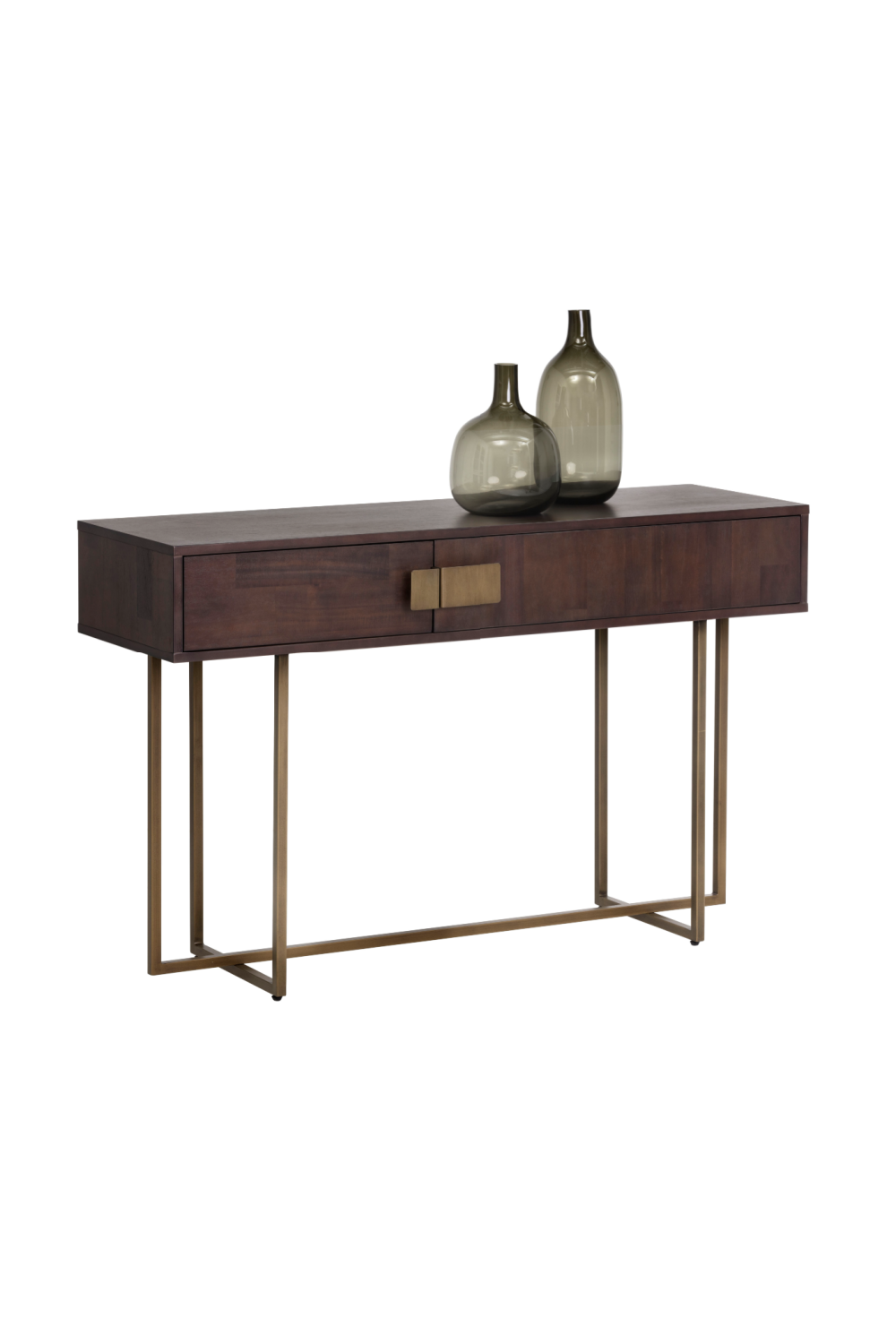 Brown Wooden 2-Drawer Console Table by Splendido Jade, alternate view 3