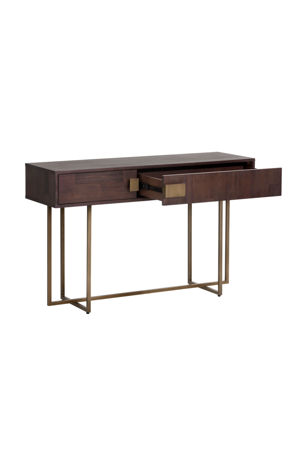 Brown Wooden 2-Drawer Console Table by Splendido Jade, alternate view 4