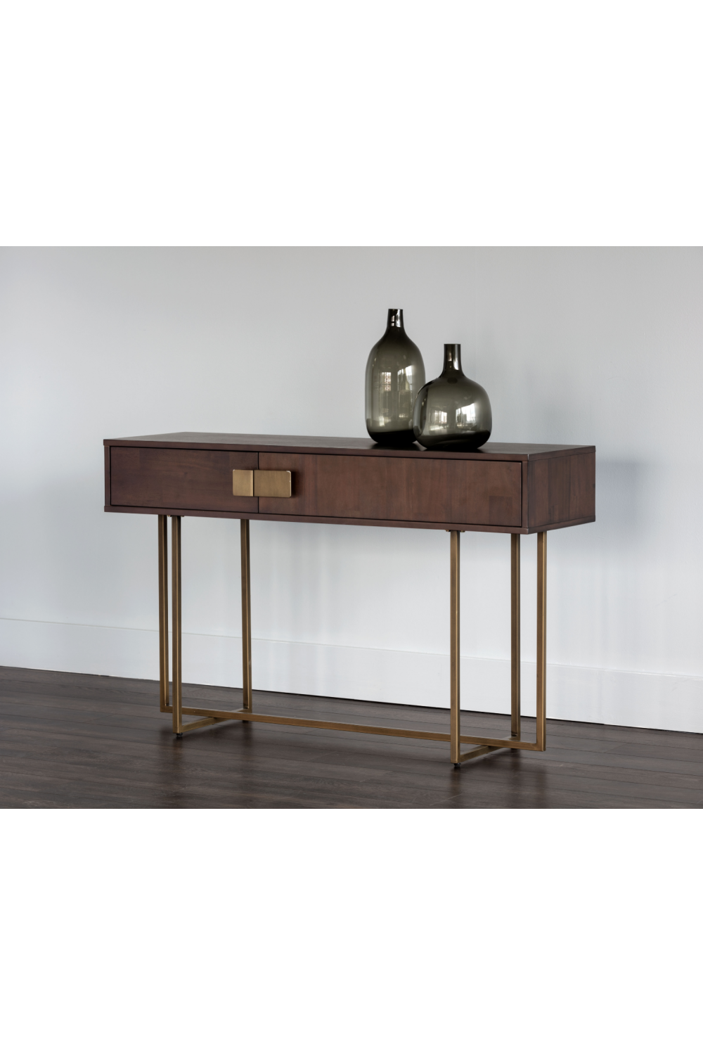 Brown Wooden 2-Drawer Console Table by Splendido Jade, alternate view 7
