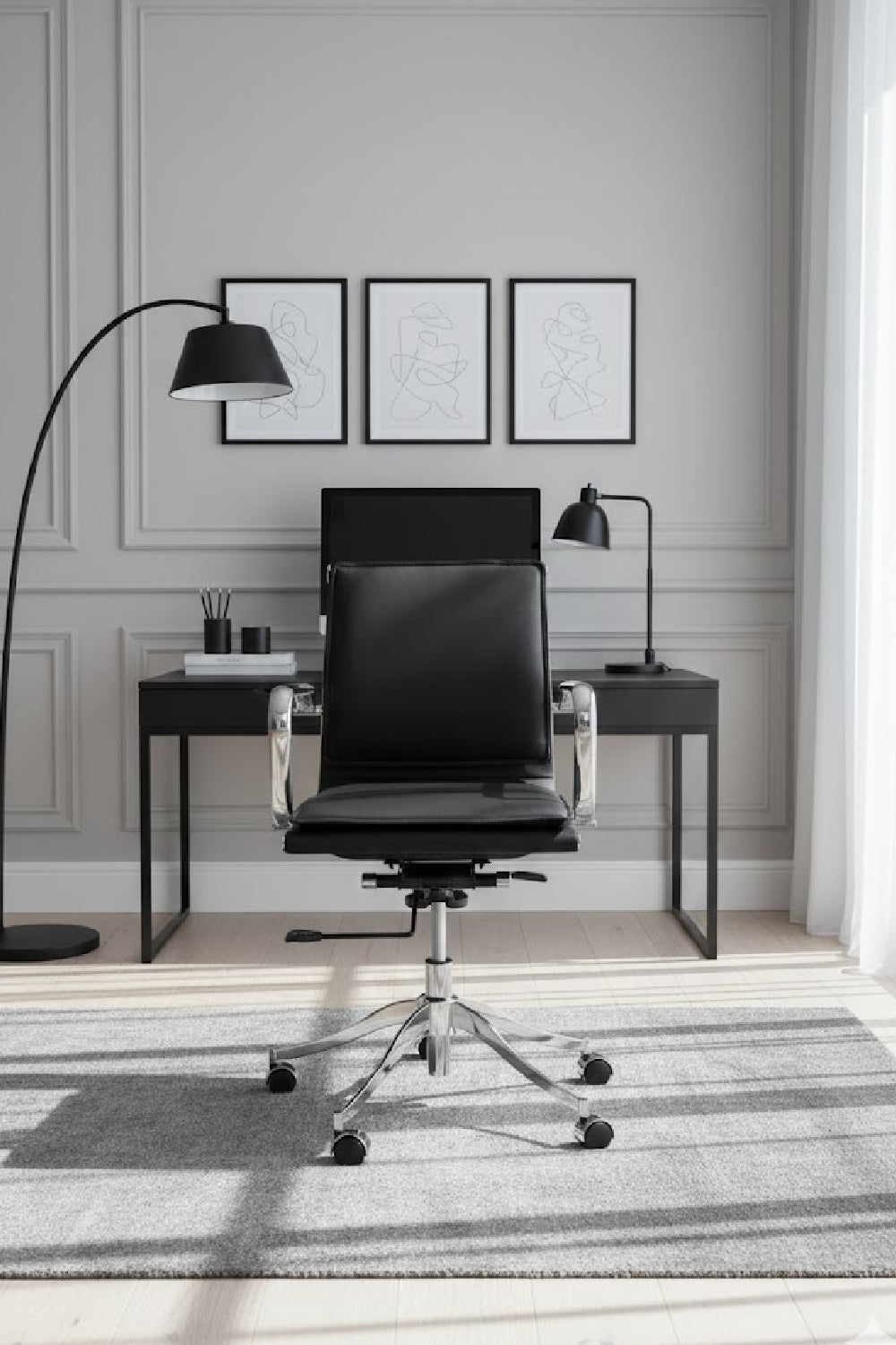 Padded Leather Swivel Office Chair by Splendido Morgan, alternate view 7