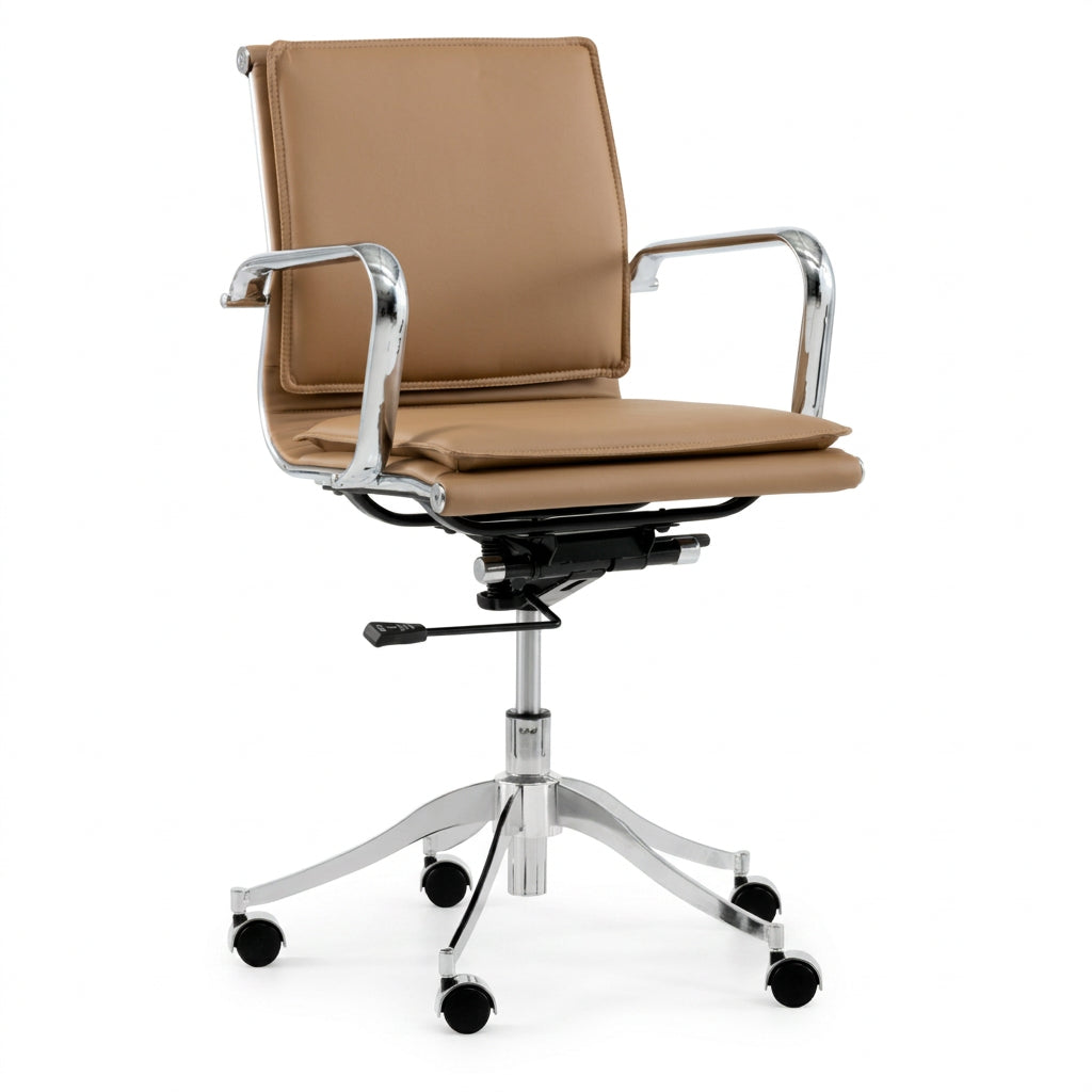 Padded Leather Swivel Office Chair by Splendido Morgan