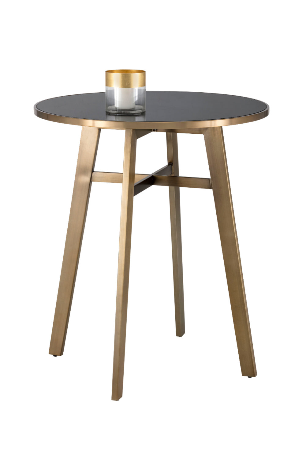 Gold Framed Glass Bar Table by Splendido Bronx Dining Table, alternate view 3
