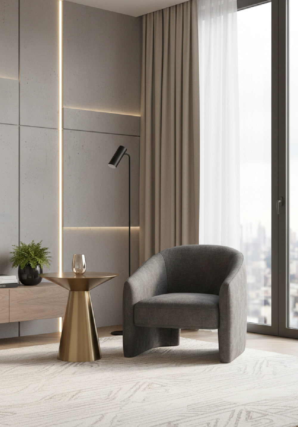 Yellow Gold End Table by Splendido Carmel Side Table, alternate view 2