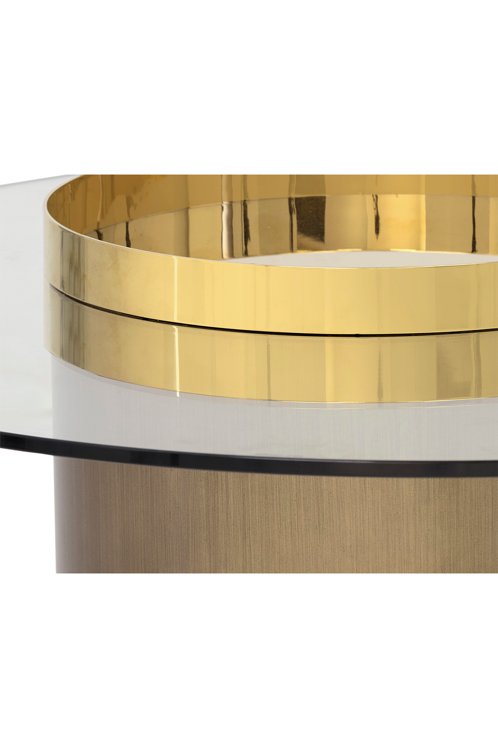 Cylindrical Gold Base Coffee Table | Splendido Haru | Oroa.com