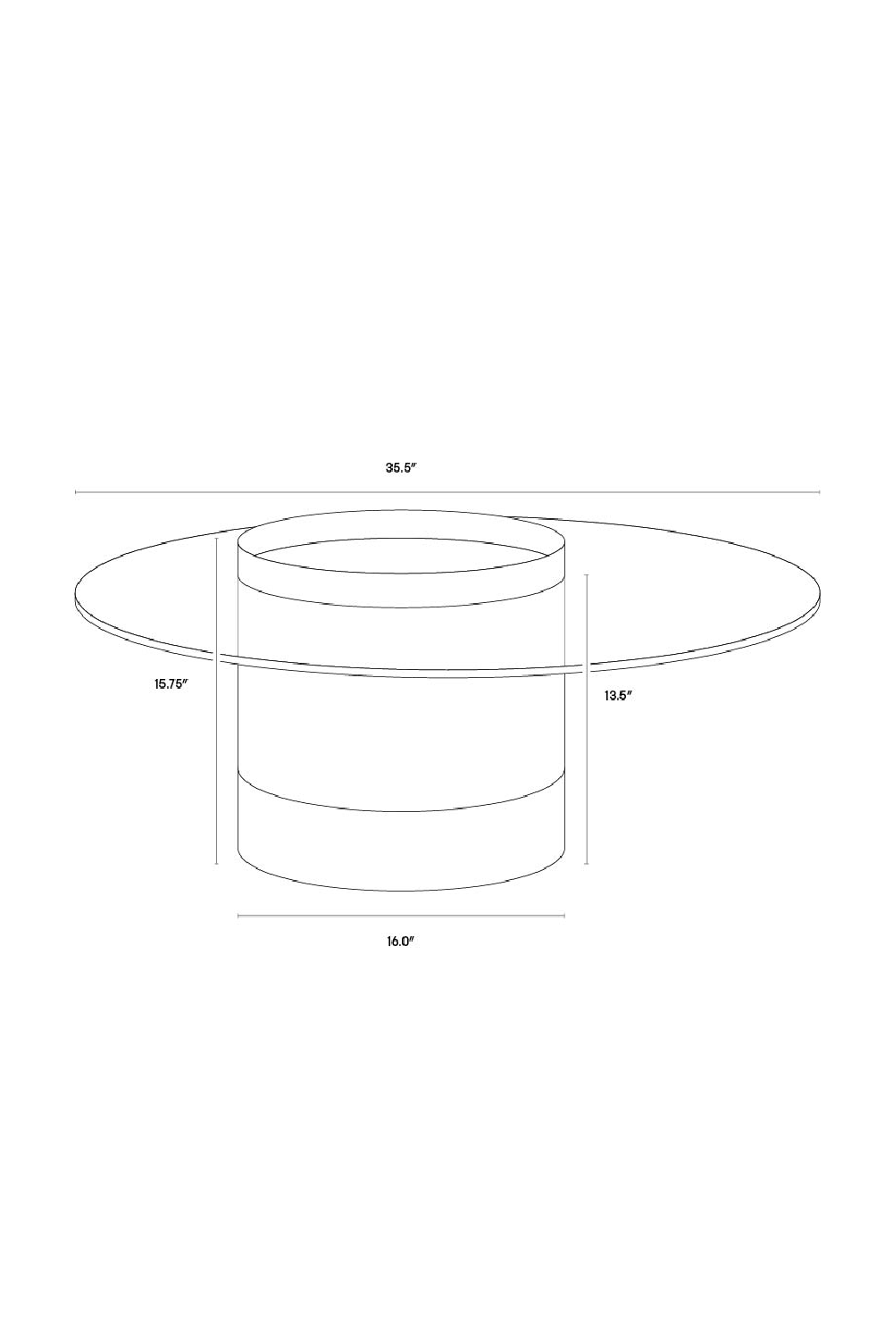 Cylindrical Gold Base Coffee Table by Splendido Haru, alternate view 5