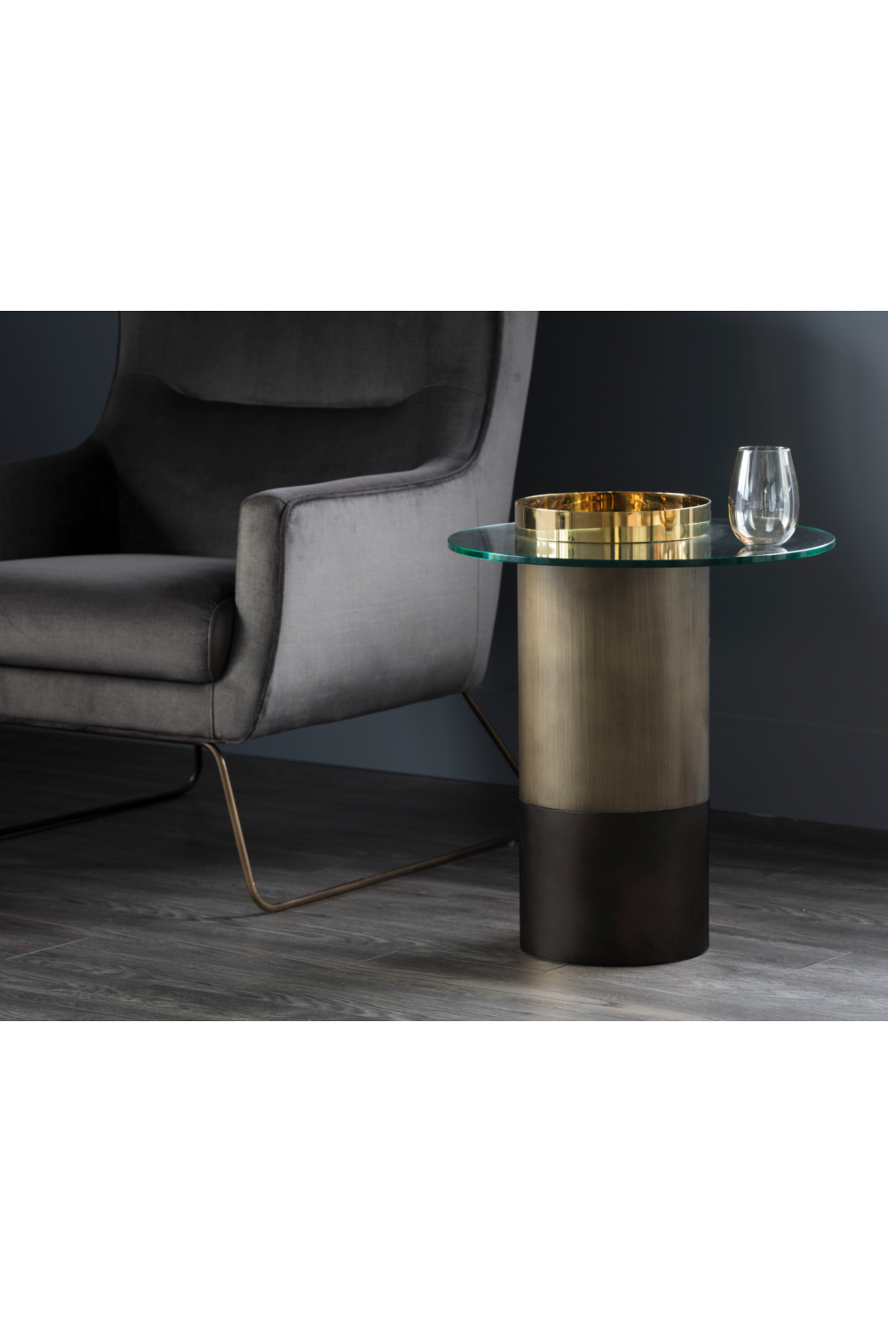 Gold Tray Top End Table by Splendido Haru Side Table, alternate view 5