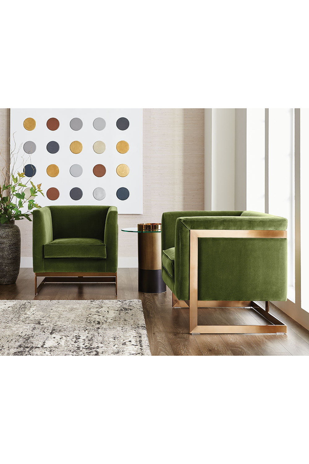 Gold Tray Top End Table by Splendido Haru Side Table, alternate view 6