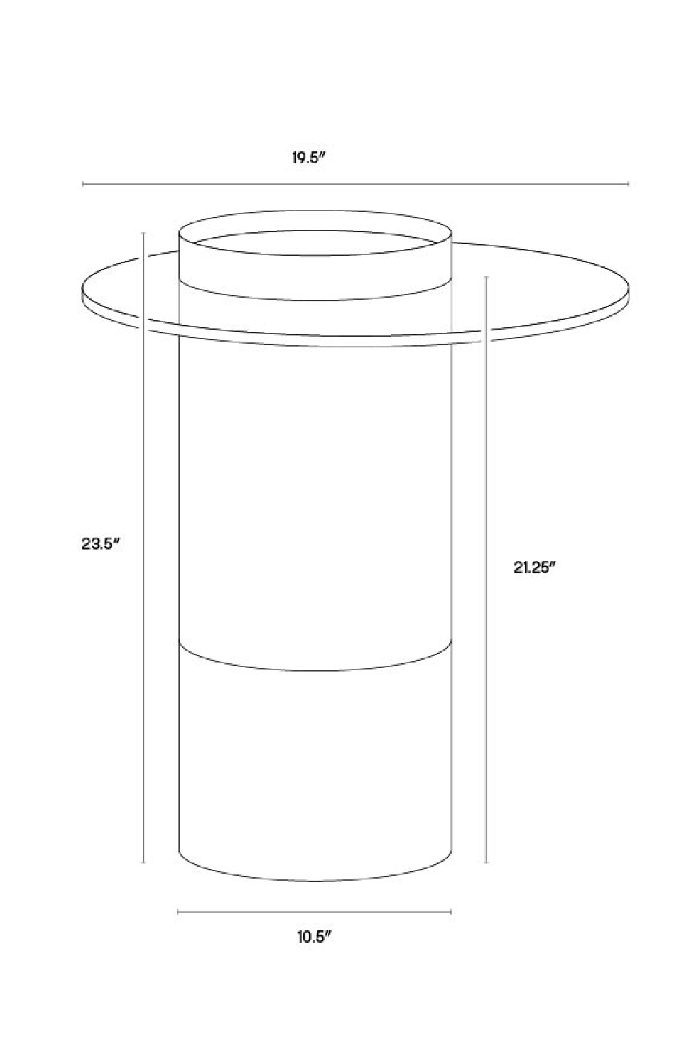 Gold Tray Top End Table by Splendido Haru Side Table, alternate view 7